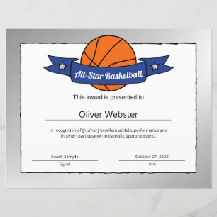 Papier Prix du joueur de basket-ball étoilé