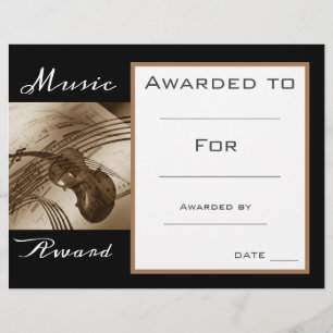Papier Prix du violon de musique mignonne professeur de m