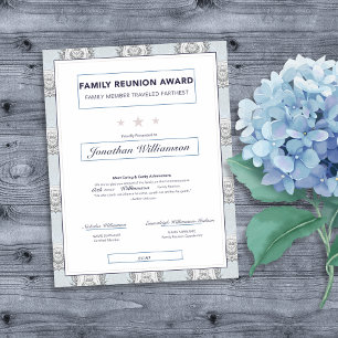 Papier Prix du voyage pour réunion familiale Blue Crest