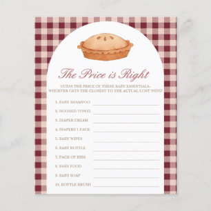 Papier Prix juste Cutie Baby shower à tarte jeu