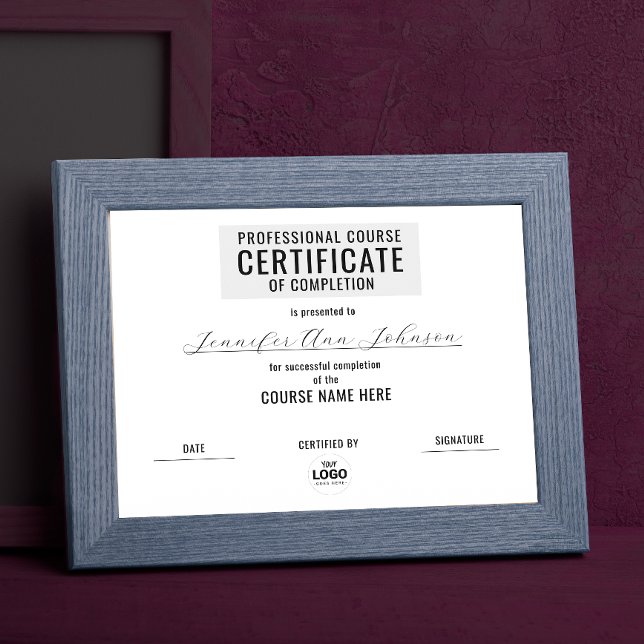 Papier Prix minimum de certificat noir noir monochrome (Créateur téléchargé)