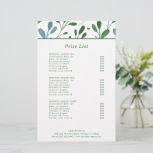 Papier Prix Motif vert moderne
