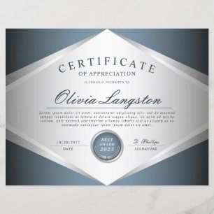 Papier Prix Soft Blue Metallic Silver
