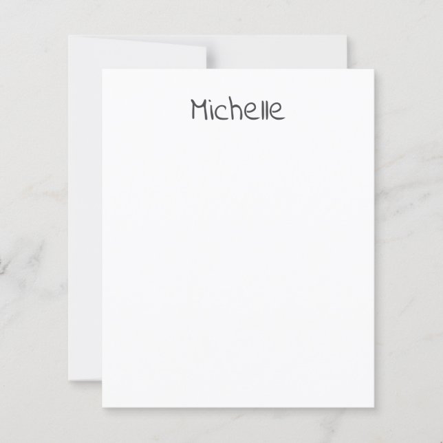 Papier Professional Modern Minimalist Plain Own Name (Devant)