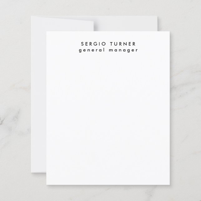 Papier professionnel minimaliste tendance (Devant)