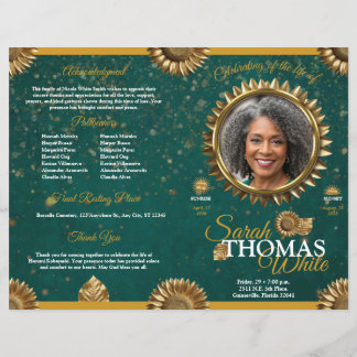 Papier Programa Celebración de la Vida de Oro y Verde