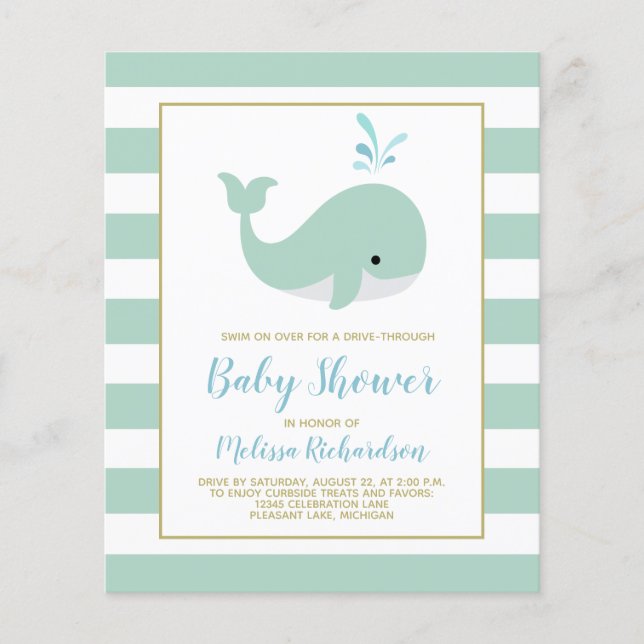 Papier Promenade De Baleine À Budget Par Invitation Baby  (Devant)