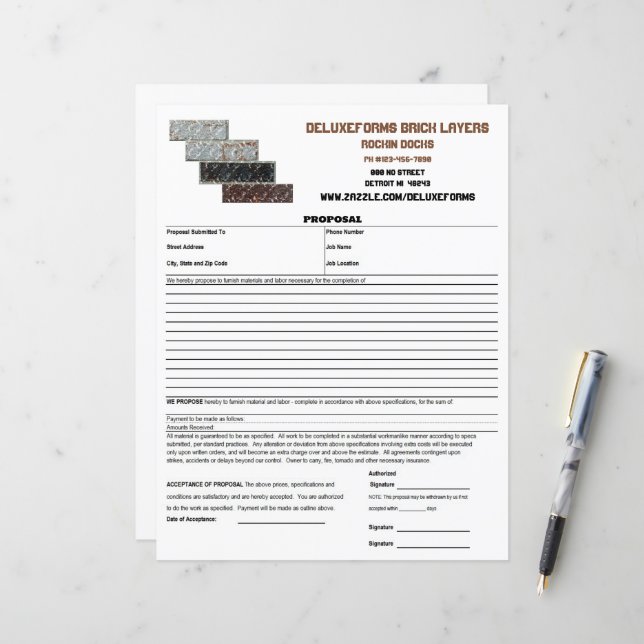 Papier Proposition de briqueteurs de chalet d'argent (Devant/Arrière en situation)