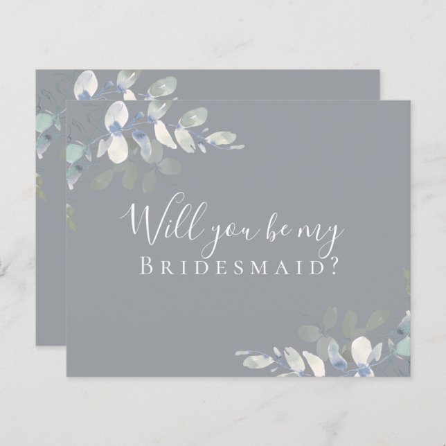 Papier Proposition d'honneur Eucalyptus Maid of Honor (Devant / Derrière)