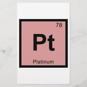 Papier Pt - Chimie du Platine Symbole du Tableau Périodiq