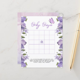 Papier Purple Butterflies Fleur sauvage Bingo Jeu