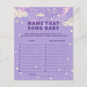 Papier Purple Dream Nommez cette chanson Jeu Baby Shower