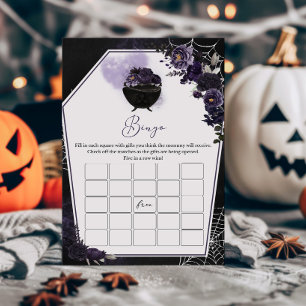Papier Purple gothique Floral Baby shower Jeu de Bingo