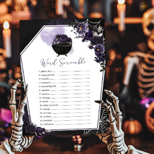 Papier Purple gothique Floral Mot Scramble Jeu