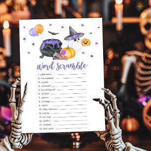 Papier Purple Little Boo Baby shower Mot Scramble Jeu