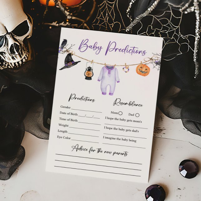 Papier Purple Little Boo Halloween Baby Predictions Jeu (Halloween Baby Clothes Baby Shower Baby Predictions Game)