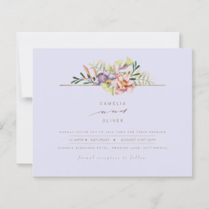 Papier Purple Peach Summer Floral Wedding Inviter QR Code