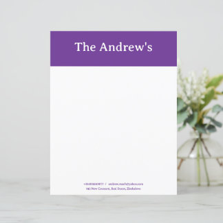 Papier Purple Plain Simple Stationary Paper