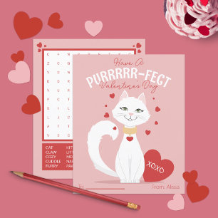 Papier Purrfect Cat Kids Valentine's Day Card