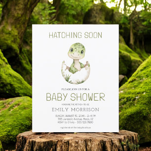 Papier QR Code Cute Dinosaur Hatching Bientôt Baby shower