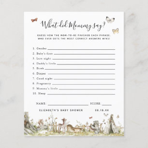 Papier Qu'a dit maman ? Jeu Baby shower