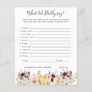 Papier Qu'a dit papa ? Jeu Baby shower