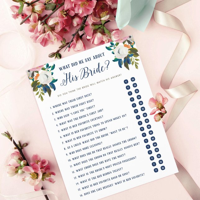 Papier Qu'a-t-il dit de sa mariée Oui ou non Jeu (Créateur téléchargé)