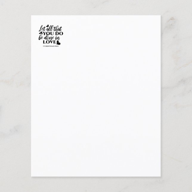 Papier Que tout soit fait dans l'amour - 1 Co 16:14 (Devant)