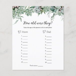 Papier Quel Âge Avaient-Ils Baby shower Jeu