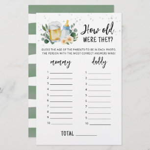 Papier Quel âge avaient-ils Jeu Green Baby est en train d