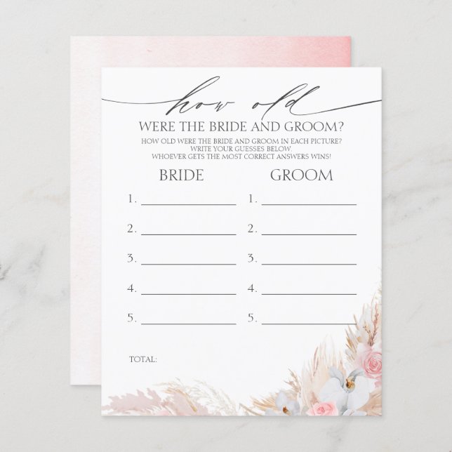 Papier Quel Âge Avait La MARIÉE ET LE Jeu DE GROUPE (Devant / Derrière)