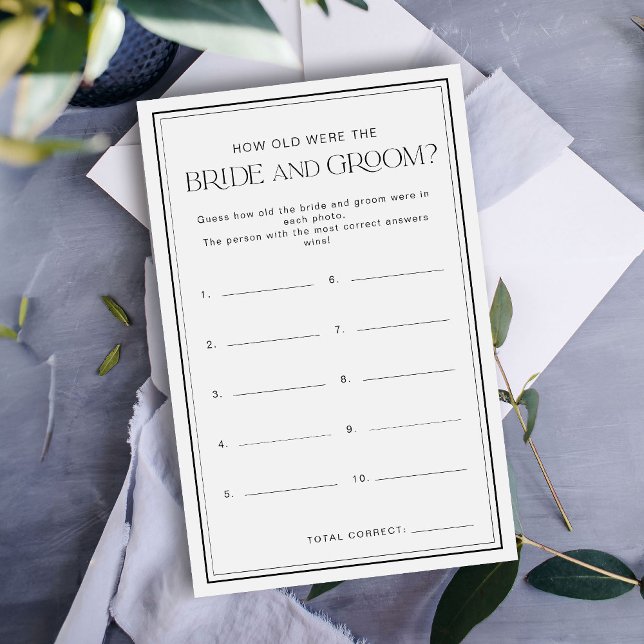 Papier Quel Âge Avait La Mariée Et Le Jeu Groom (Créateur téléchargé)