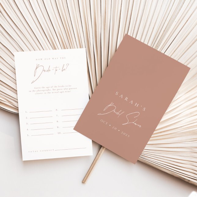 Papier Quel Âge Avait L'Épouse à être | Jeu de Fête des m (How Old Was The Bride-to-be | Bridal Shower Game)