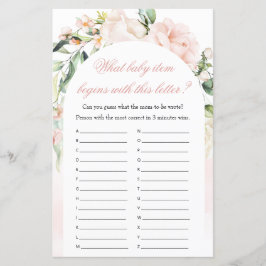 Papier Quel bébé Élément Blush Baby shower Jeu