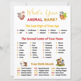 Papier Quel est votre nom animal jeu