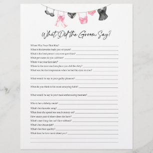 Papier Quel Groom Dites Lingerie Party Jeu
