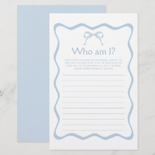 Papier Quelque Chose Blue Bow Fête des mariées Devine Qui