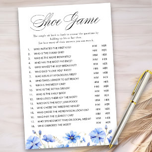 Papier Quelque chose Blue Floral Wedding shower jeu de ch