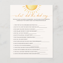 Papier Qu'Est-Ce Que Le Père A Dit Sunshine Baby shower J