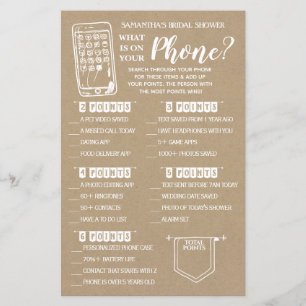 Papier Qu'est-ce qu'il y a sur votre téléphone douche jeu