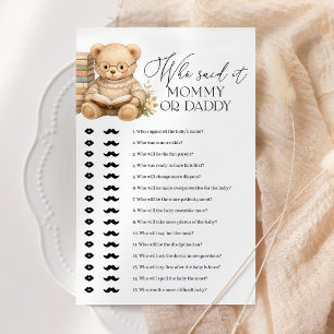 Papier Qui a dit Maman ou Papa Ours Jeu de Baby Shower