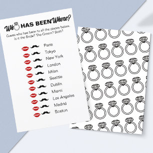 Papier Qui A Été Où ? Jeu de voyage Fête des mariées