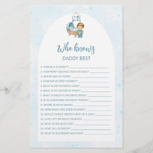 Papier Qui connaît Daddy meilleur Baby shower bleu mignet