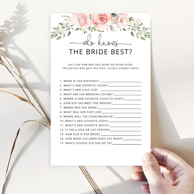 Papier Qui connaît le meilleur jeu de la mariée (Créateur téléchargé)