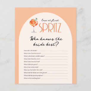 Papier Qui connaît le mieux la mariée Jeu de Baby Shower