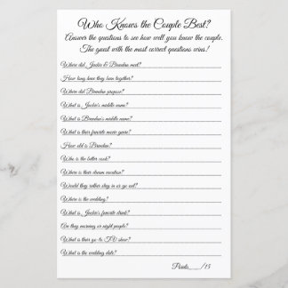 Papier Qui connaît le mieux le couple ?