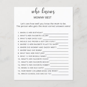 Papier Qui connaît le mieux maman