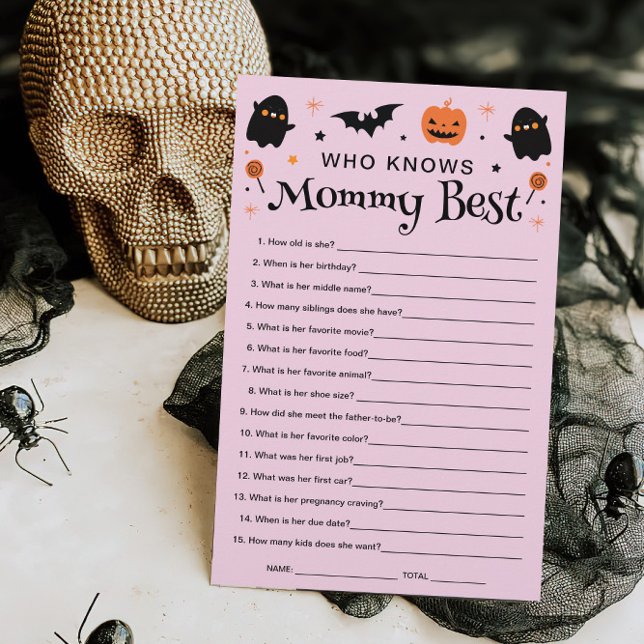 Papier Qui connaît maman Halloween sorcière Baby shower j (Créateur téléchargé)
