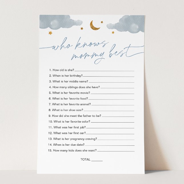 Papier Qui connaît maman le meilleur Baby shower Twinkle  (Créateur téléchargé)