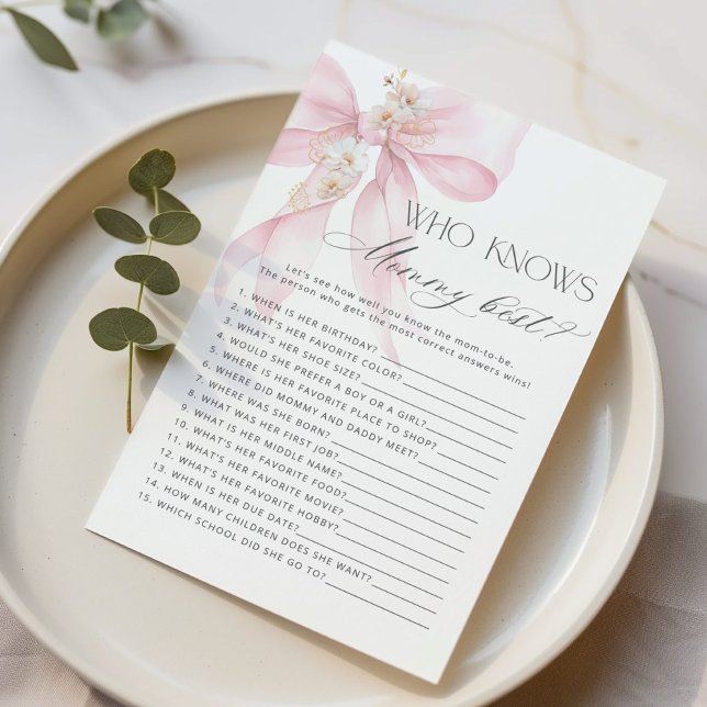 Papier Qui connaît maman le meilleur jeu de baby shower d (Créateur téléchargé)